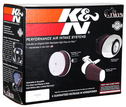 K&N 99+ Harley Davidson Street Metal Intake System - Hammer Black K&N Engineering