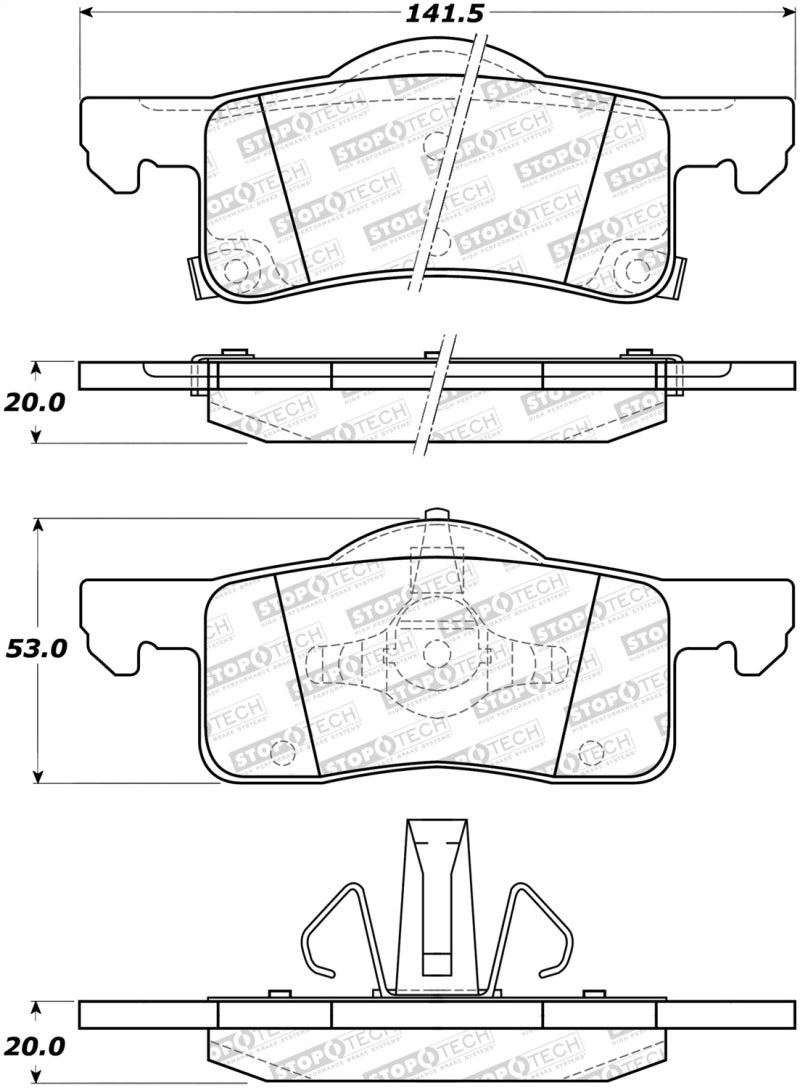 StopTech Premium Ceramic Brake Pads - 308.09350 Stoptech