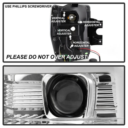 Spyder 08-10 Ford F-250 Ver 2 Proj Headlight - Switch Back Light Bar - Chrome - PRO-YD-FS08V2-SBLB-C SPYDER