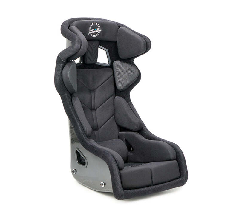 NRG FIA Competition Seat w/ Head Containment & Comp Fabric FIA Velcro Paddings - Thick Cushion (Blk) - FRP-RS700M-BK2