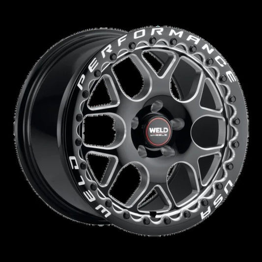 Weld Solana Beadlock 15x10 / 5x115 BP / ET22 /  6.36in BS / 78.1 Dia  - Gloss Black Milled Wheel