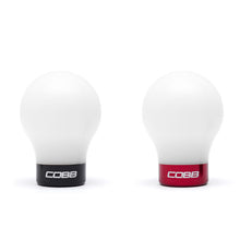 Load image into Gallery viewer, COBB Subaru 6-Speed Weighted COBB Shift Knob - White (Incl. Both Red + Blk Collars) 213360-W