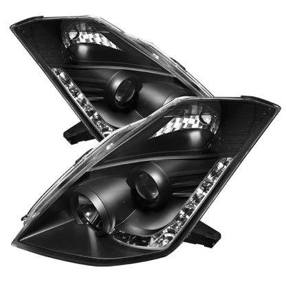 Spyder Nissan 350Z 06-08 Projector Headlights Xenon/HID Model- DRL Blk PRO-YD-N350Z06-HID-DRL-BK SPYDER