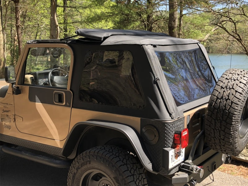 Rampage 18-21 Jeep Wrangler (JL) Unlimited Frameless TrailView Fastback Soft Top Kit - Black Diamond Rampage