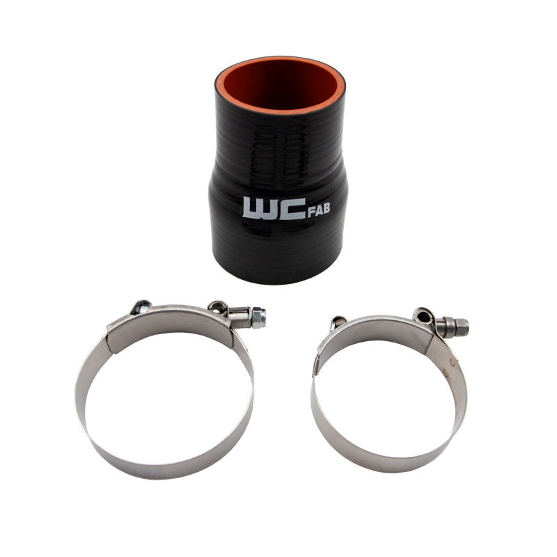Wehrli 2.375in x 3in ID Straight Reducer 4.5in Long Silicone Boot and Clamp Kit Wehrli