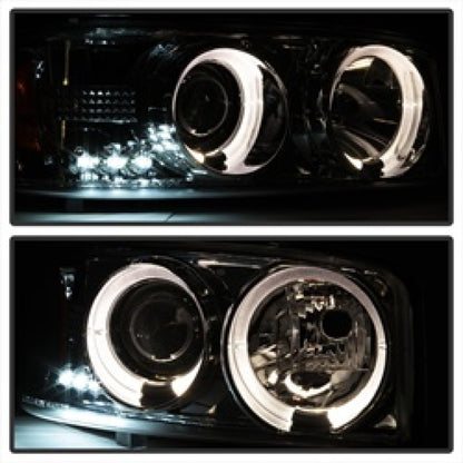Spyder GMC Sierra 1500/2500/3500 99-06 Projector Headlights LED Halo LED Smoke PRO-YD-CDE00-HL-SMC SPYDER