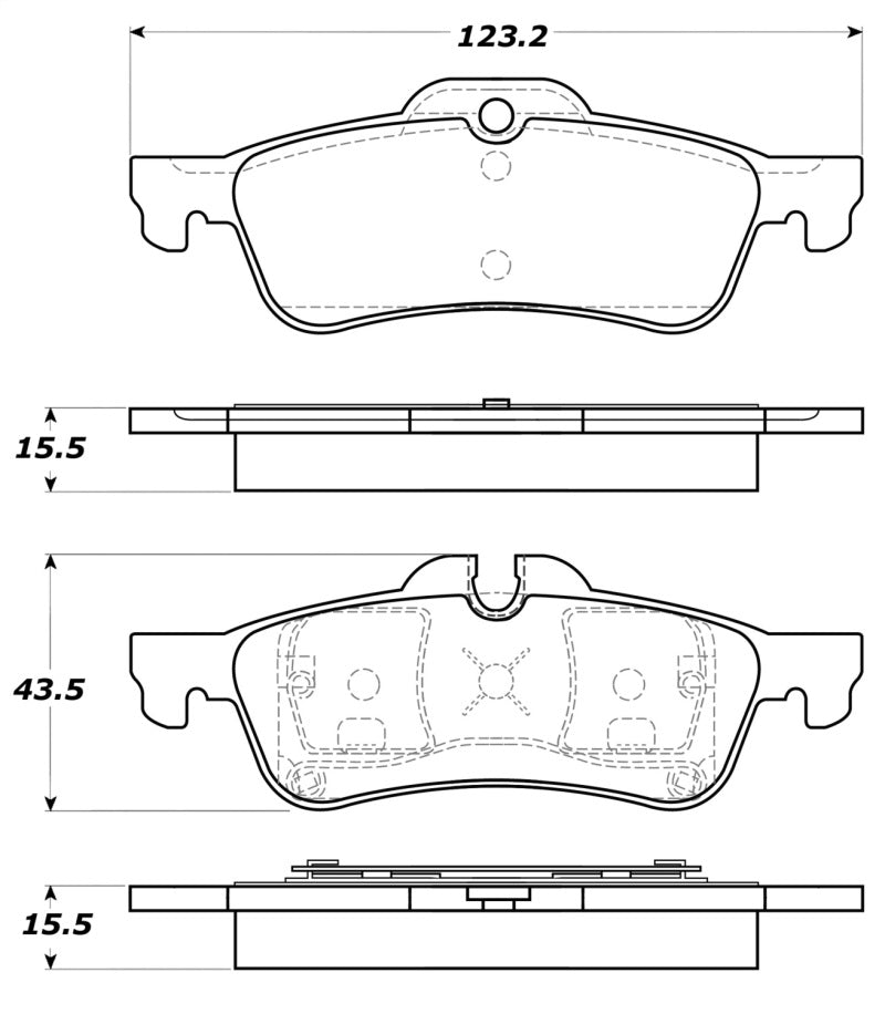 StopTech Premium Ceramic Rear Brake Pads - 308.10600