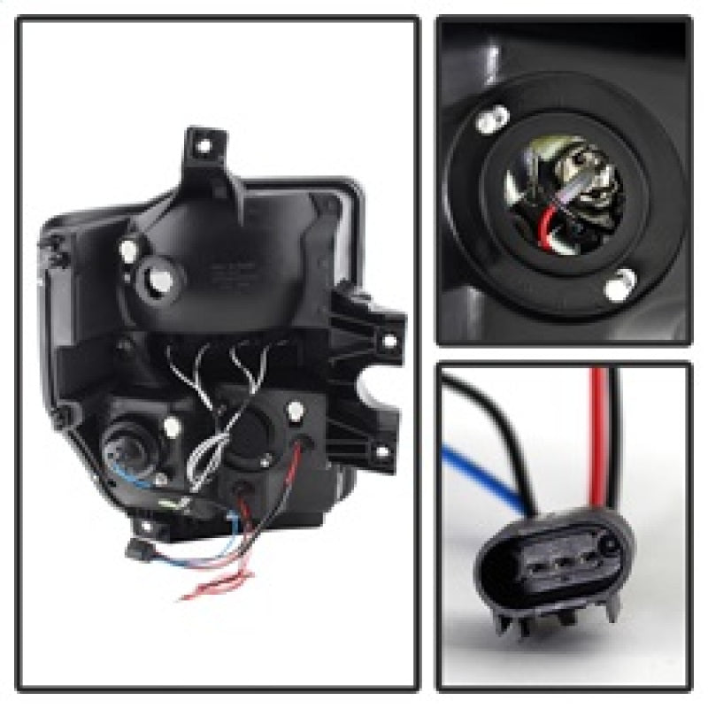 Spyder Ford F250/350 08-10 Projector Headlights LED Halo LED Blk Smke PRO-YD-FS08-HL-BSM SPYDER