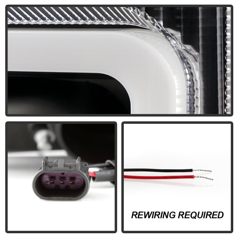 Spyder 17-18 Ford F250/F350/F450 Halogen Model Only -White Light Bar- Black- PRO-YD-FS17HALSI-BK SPYDER