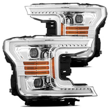 Load image into Gallery viewer, AlphaRex 880175 18-20 Ford F-150 LUXX LED Proj Headlights Plank Style Chrome w/Activ Light/DRL