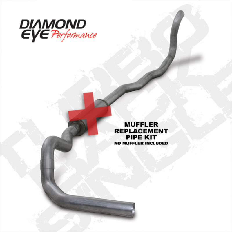 DIAMOND EYE 4" ALUMINIZED TURBO BACK EXHAUST 89-93 5.9L DODGE CUMMINS 4WD K4211A-RP