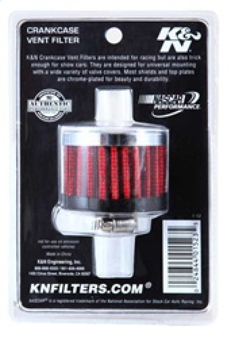 K&N Clamp On Rubber Base Crankcase Vent Filter 0.375in Flange ID x 2in OD x 1.5in Height K&N Engineering