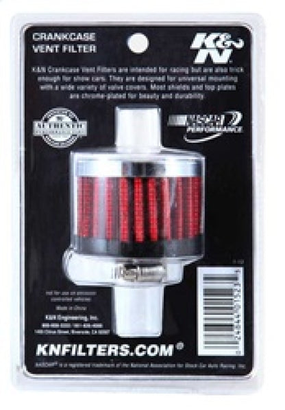 K&N Clamp On Rubber Base Crankcase Vent Filter 0.375in Flange ID x 2in OD x 1.5in Height K&N Engineering