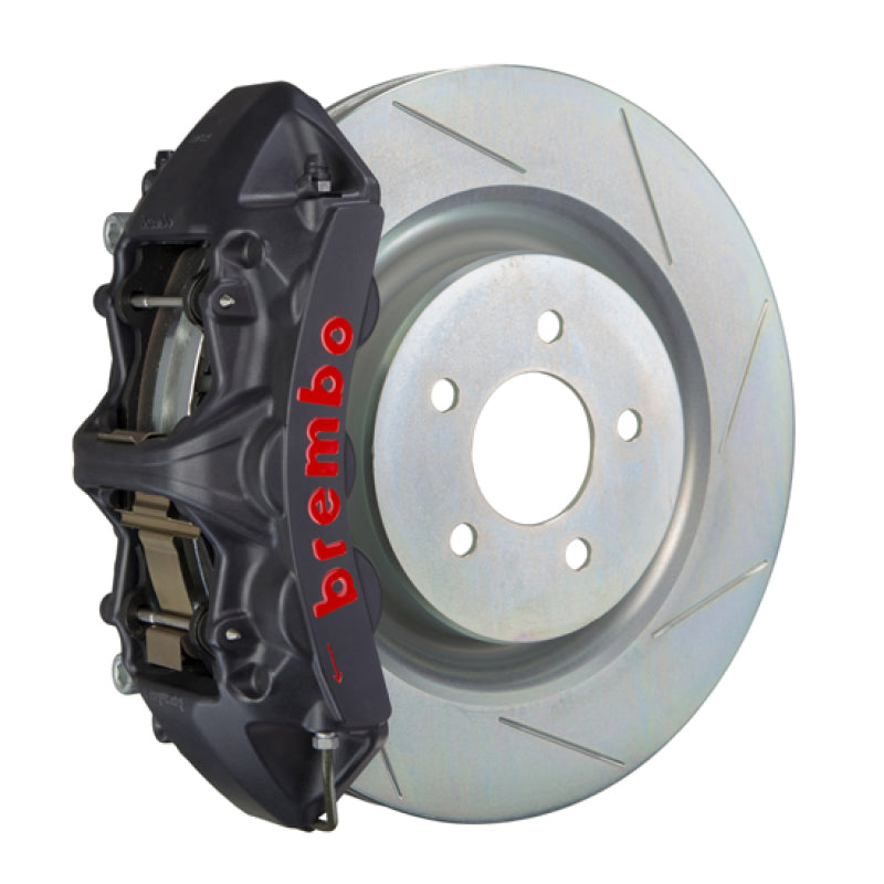 Brembo 05-14 Mustang GT Excl non-ABS Fr GTS BBK 6Pis Cast 355x32 1pc Rotor Slotted Type1-Black HA Brembo