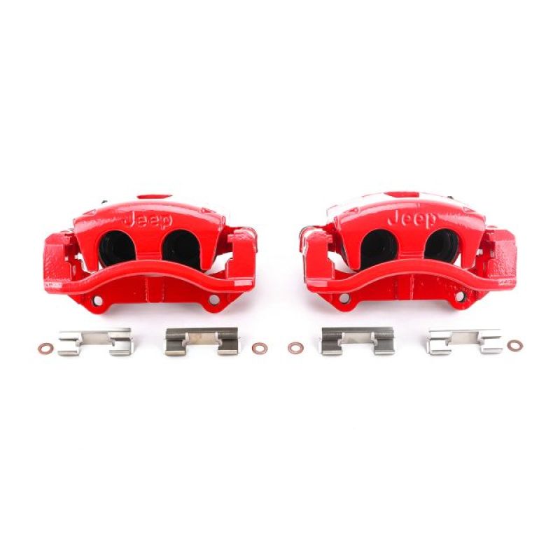 Power Stop 06-10 Jeep Commander Front Red Calipers w/Brackets - Pair PowerStop