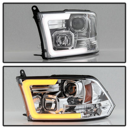 Spyder 09-16 Dodge Ram 1500 Ver 2 Proj Headlight - Light Bar Turn Signal - Chro - PRO-YD-DR09V2-SB-C SPYDER