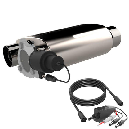 QTP 3in Weld-On 304SS Screamer Muffler Short Case w/Bolt-On QTEC Electric Cutout QTP