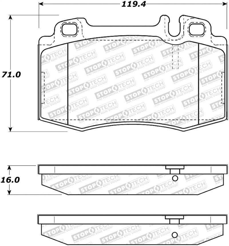 StopTech Premium Ceramic Front Brake Pads - 308.08473