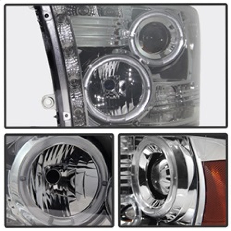 Spyder Dodge Ram 1500 09-14 10-14 Projector Headlights Halogen- LED Halo LED- Smke PRO-YD-DR09-HL-SM SPYDER