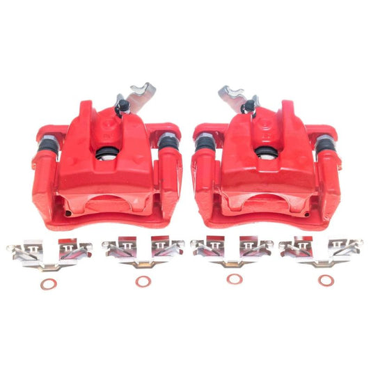 Power Stop 09-10 Pontiac Vibe Rear Red Calipers - Pair PowerStop