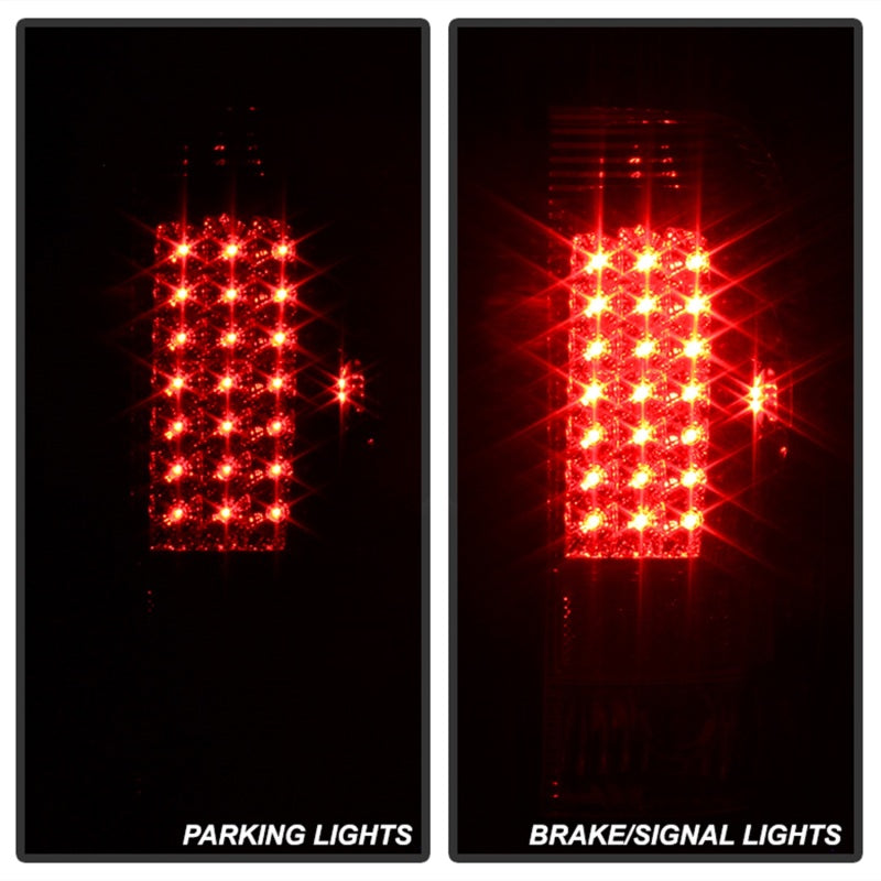 Xtune Ford F150 Styleside 97-03 Super Duty 99-07 LED Tail Lights Red Smoke ALT-ON-FF15097-LED-RC SPYDER