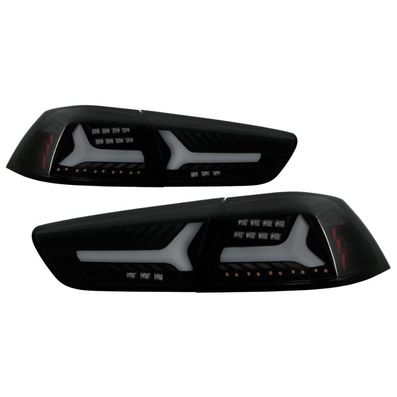 Spyder Mitsubishi Lancer/Evolution X 08-14 V2 LED Tail Lights - Black Smoke ALT-YD-ML08V2-SEQ-BSM SPYDER
