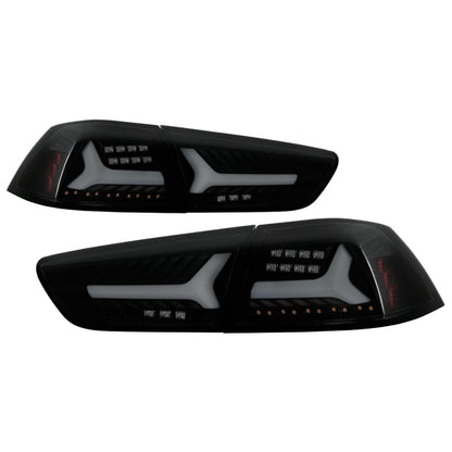 Spyder Mitsubishi Lancer/Evolution X 08-14 V2 LED Tail Lights - Black Smoke ALT-YD-ML08V2-SEQ-BSM SPYDER
