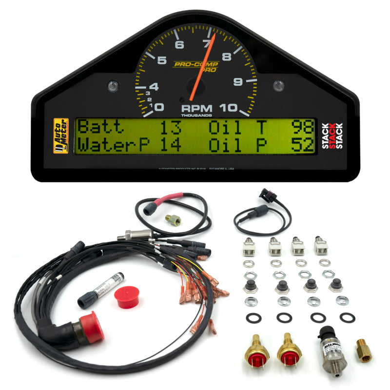 Autometer Pro-Comp Race Dash Display 0-3-10K RPM / WTRP / FUELP / OILP / OILT / WTMP / VOLT 6014
