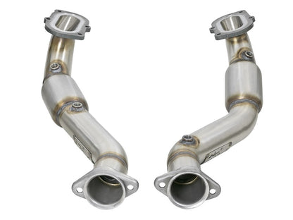 aFe POWER 14-18 Chevrolet Corvette C7 & Z06 Twisted Steel 3in 304 Stainless Steel Mid Pipe w/ Cat aFe
