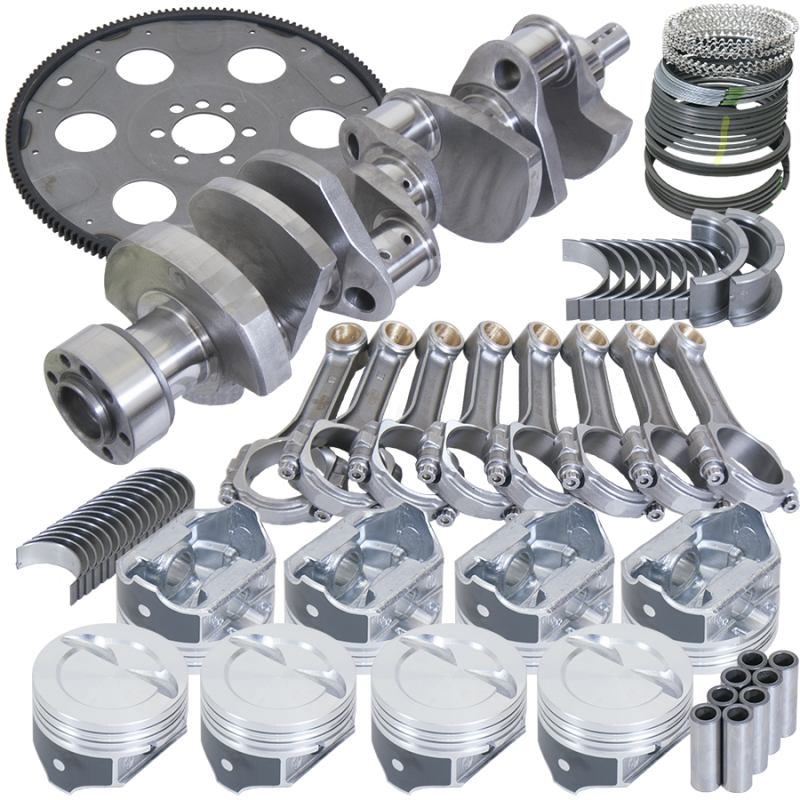 Eagle Chevy 350 1Pc 3.750in Crank 5.700in I-Beam Rod 4.040in Pistons Eagle 153 Tooth FP Bal Assembly