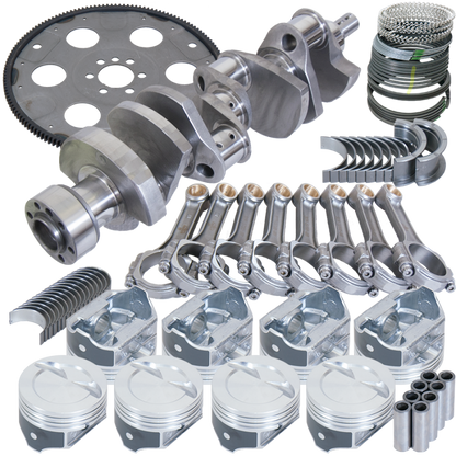 Eagle Chevy 350 1Pc 3.750in Crank 5.700in I-Beam Rod 4.040in Pistons Eagle 153 Tooth FP Bal Assembly