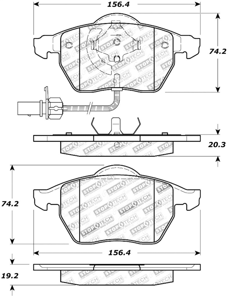 StopTech Premium Ceramic Brake Pads - 308.08400