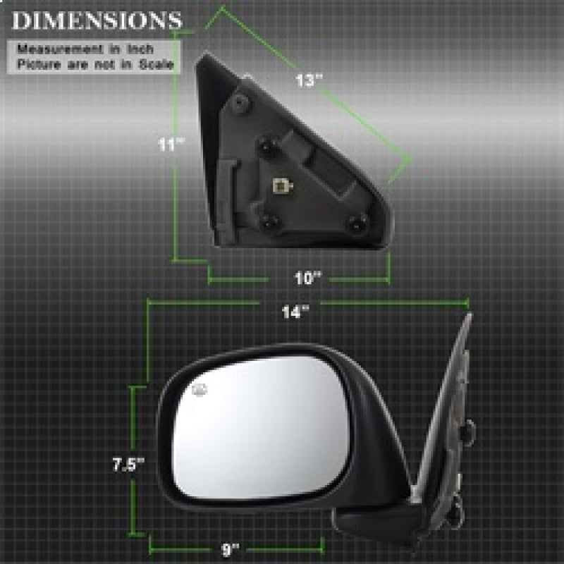 xTune Dodge Ram 02-08 Power Heated OE Mirror - Left MIR-03DRAM02-PW-L SPYDER