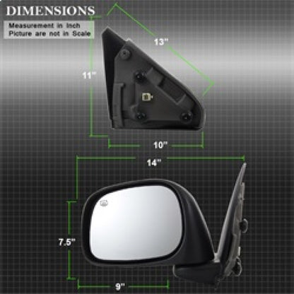 xTune Dodge Ram 02-08 Power Heated OE Mirror - Left MIR-03DRAM02-PW-L SPYDER