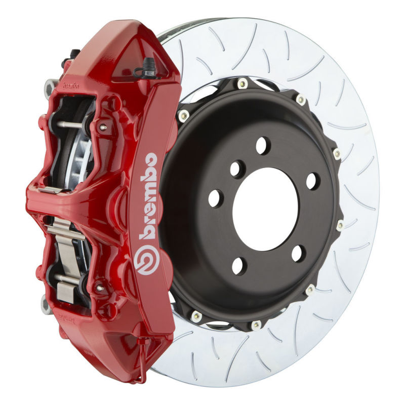 Brembo 05-14 Mustang GT Excl non-ABS Equipped Fr GT BBK 6Pist Cast 380x32 2pc Rtr Slot Type3-Red Brembo
