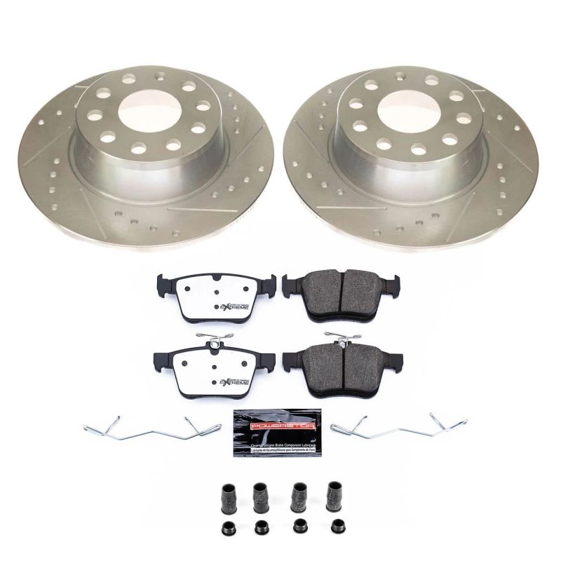 Power Stop 2019 Volkswagen Jetta Rear Z26 Street Warrior Brake Kit PowerStop