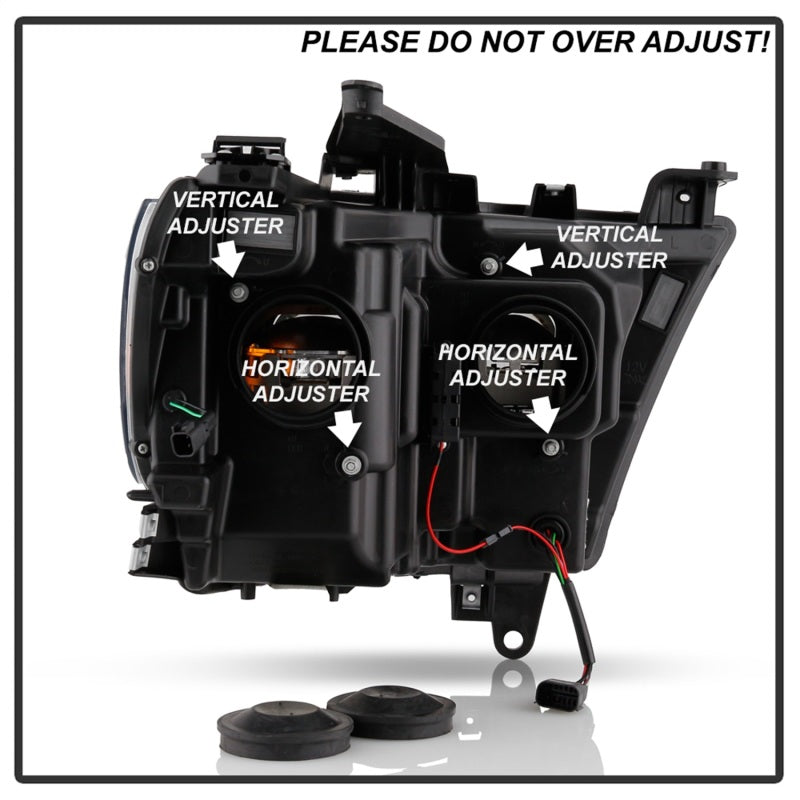 Spyder Dodge Ram 19-20 Halogen Model Projector Headlights Chrome PRO-YD-DR19HALSI-SEQ-BK SPYDER