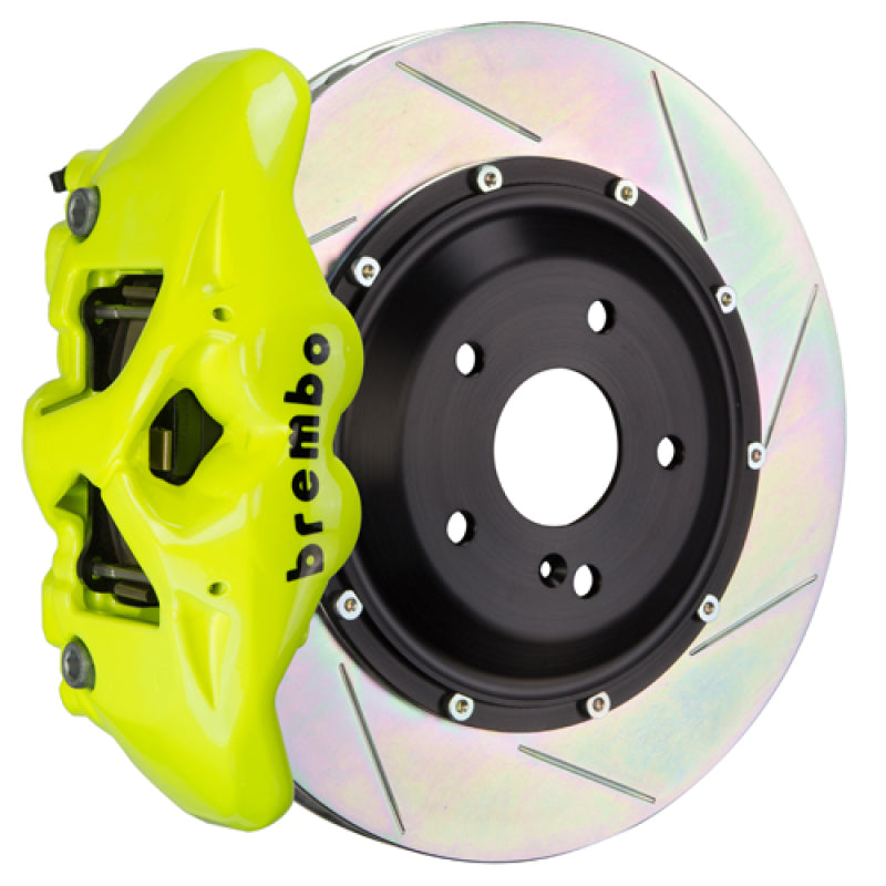 Brembo 22+ Golf R/22+ S3 Front GT BBK 6 Piston Cast 380x34 2pc Rotor Slotted Type1 - Fluo. Yellow Brembo