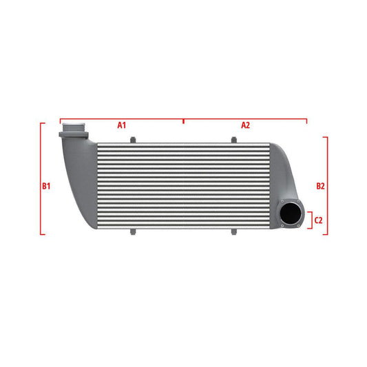 Wagner Tuning 27.56in x 11.81in x 3.54in Dia 2.50in/3.15in Left Top/Right Angle Lower Universal I/C