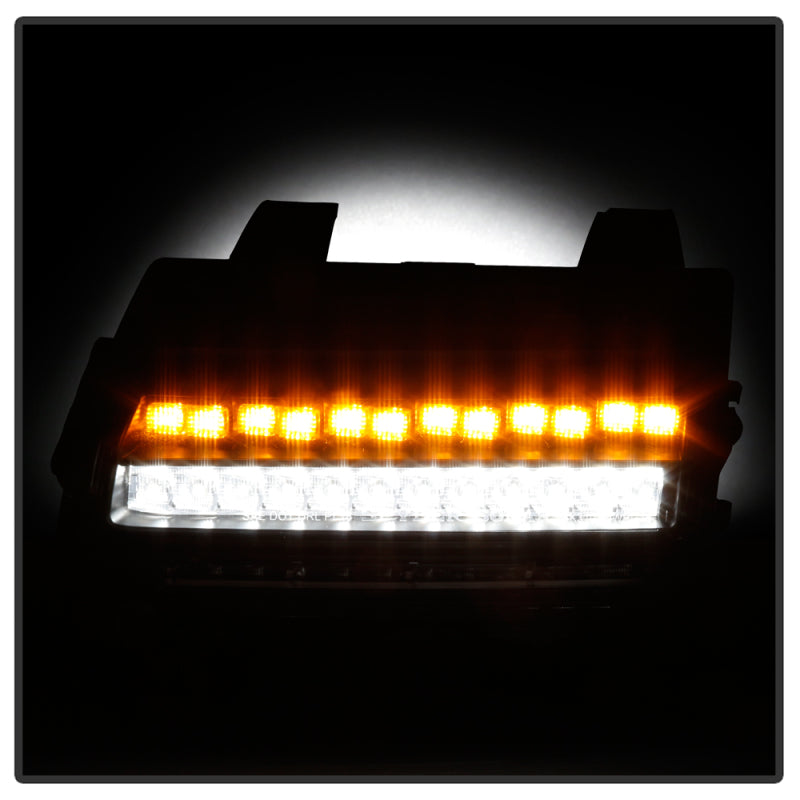 Spyder Jeep Wrangler 2018-2019 (Halogen Model Only) LED Front Bumper Lights - Seq. Signal - Black SPYDER