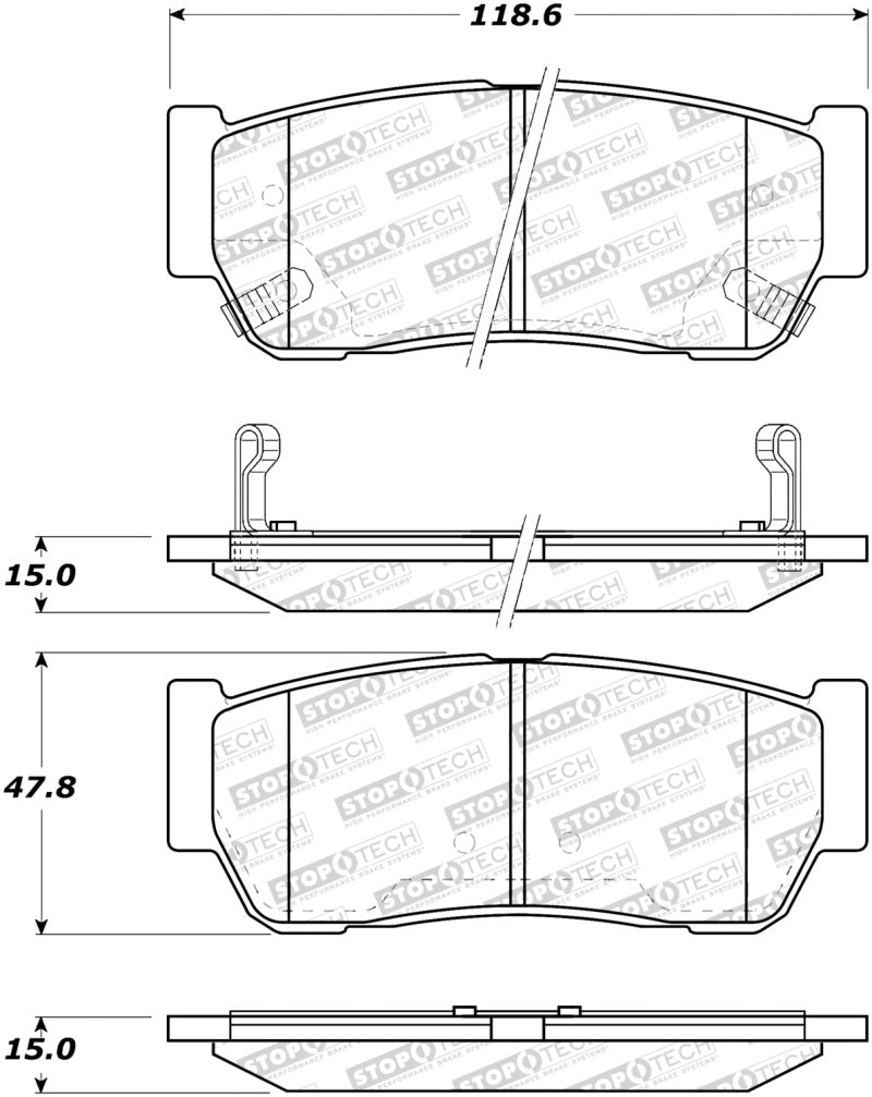 StopTech Premium Ceramic Brake Pads - 308.09540