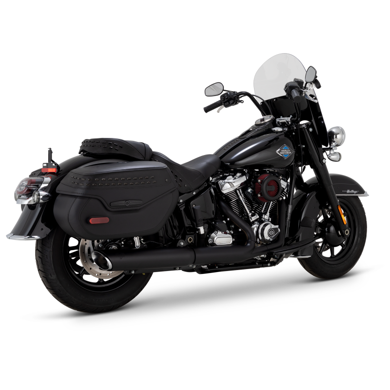 Vance & Hines 2025+ HD Softail Twin Slash 4in Round Black Slip-On Exhaust