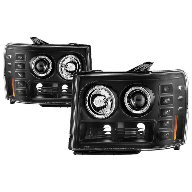 Spyder GMC Sierra 1500/GMC Sierra Denali 08-13 Projector LED Halo- LED All Blk PRO-YD-GS07-HL-BKV2 SPYDER
