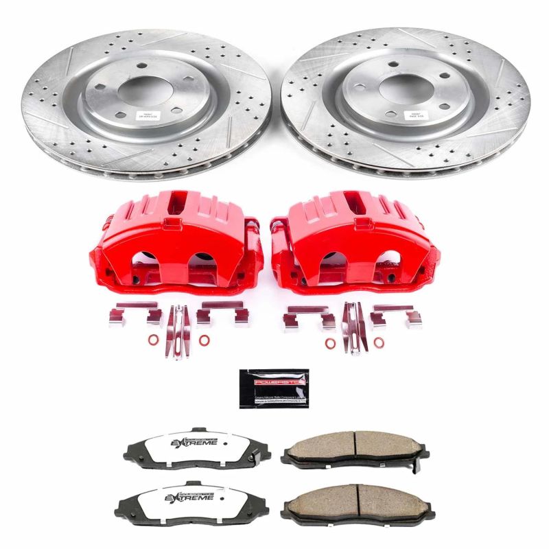Power Stop 05-13 Chevrolet Corvette Front Z26 Street Warrior Brake Kit w/Calipers PowerStop