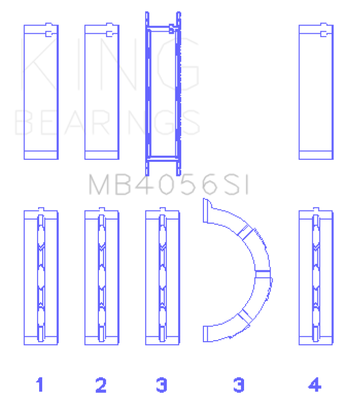 King Engine Bearings Ford 155 (Size +1.0mm) Main Bearing Set