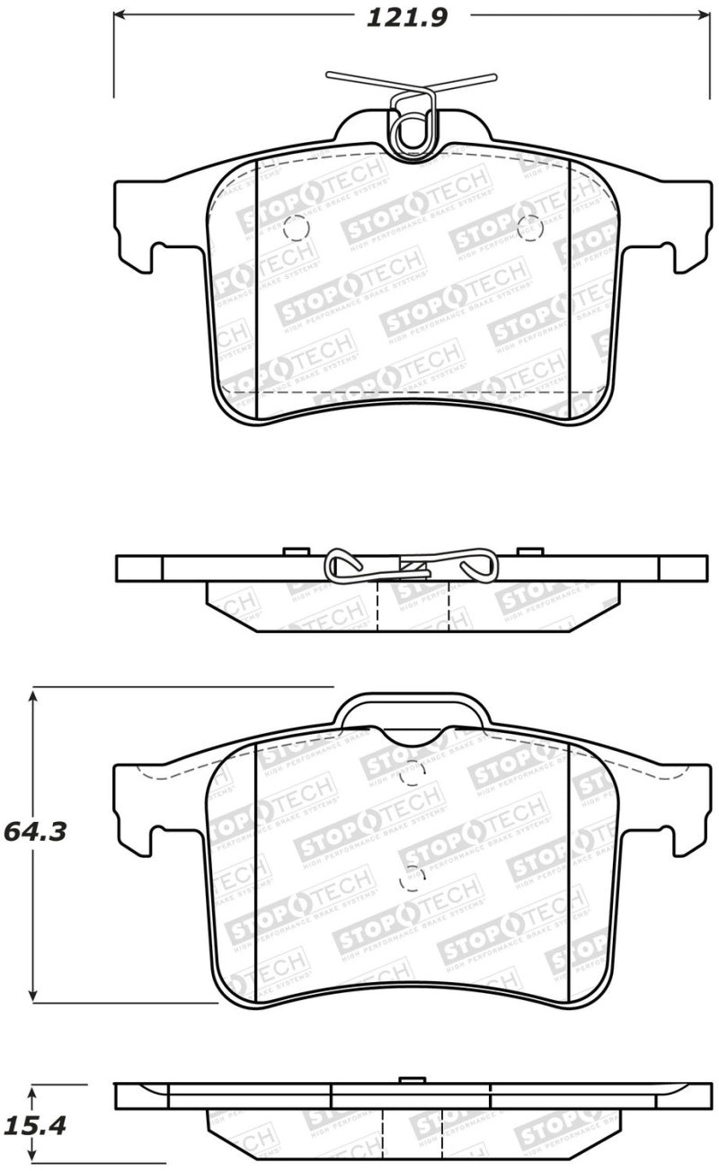 StopTech Premium Ceramic Front Brake Pads - 308.14490 Stoptech