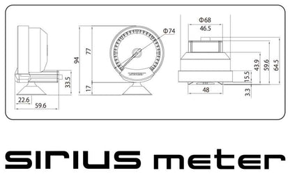GReddy Sirius Meter - Fuel Pressure 0/6.0kPa 74mm Analog Gauge (w/Fuel Press Sensor & Harness Set)