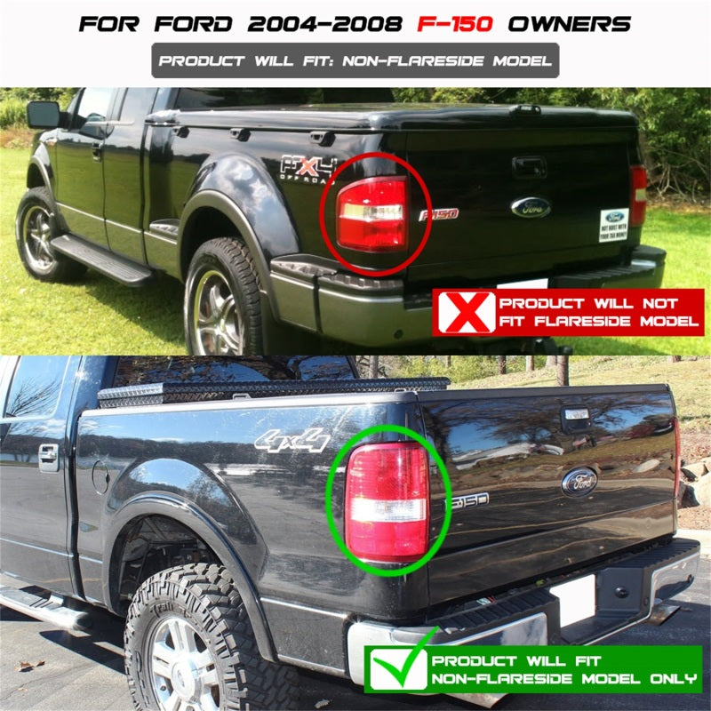 Xtune Ford F150 Styleside 04-08 LED Tail Lights Red Clear ALT-ON-FF15004-LED-RC SPYDER