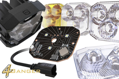 Morimoto 4Banger Flush-Mount Kit: (NCS Yellow SAE Wide Beam)