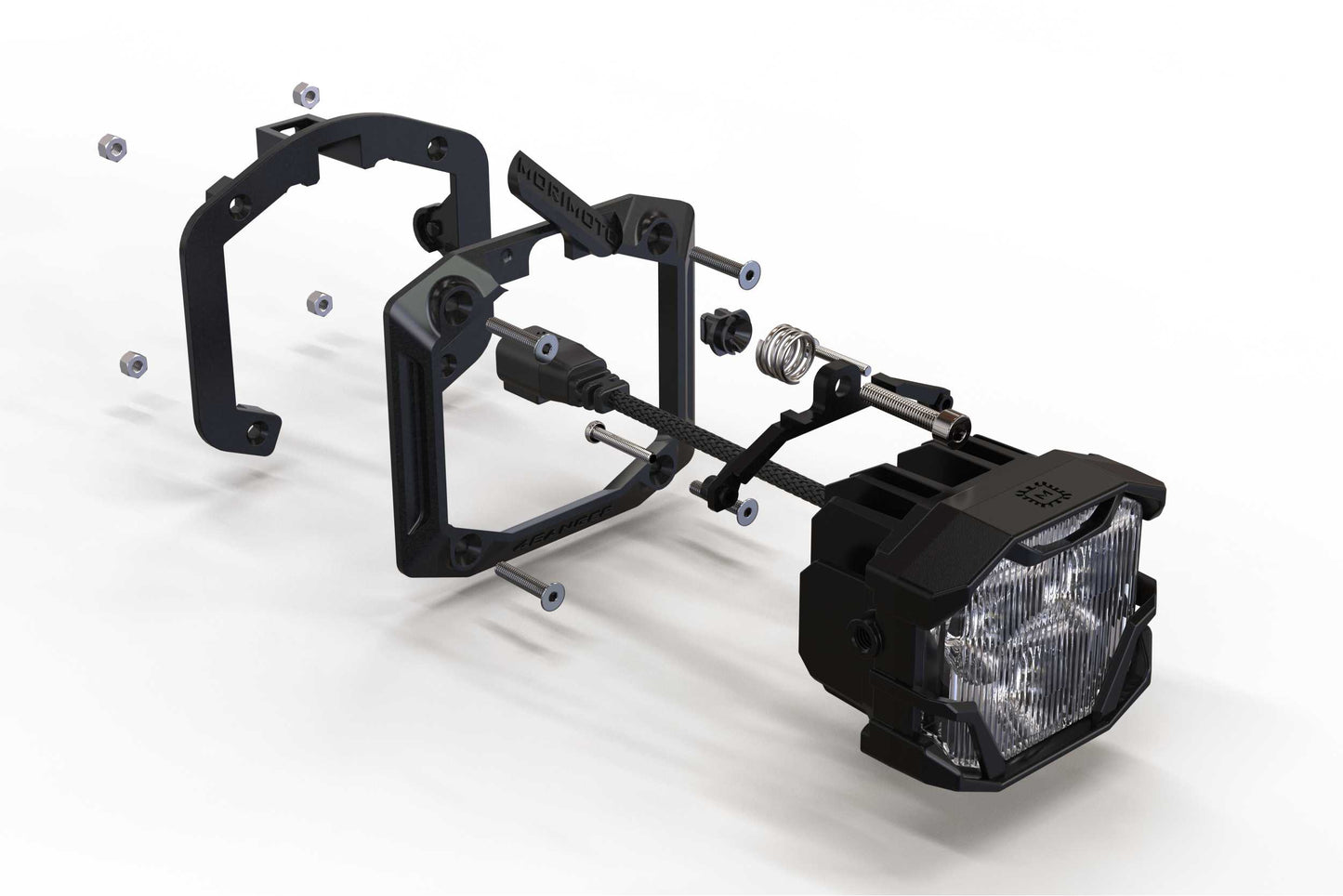 Morimoto 4Banger Flush-Mount Kit: (HXB Yellow SAE Wide Beam)